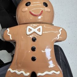Holiday Time Christmas Gingerbread Boy 11" Cookie Jar brand new