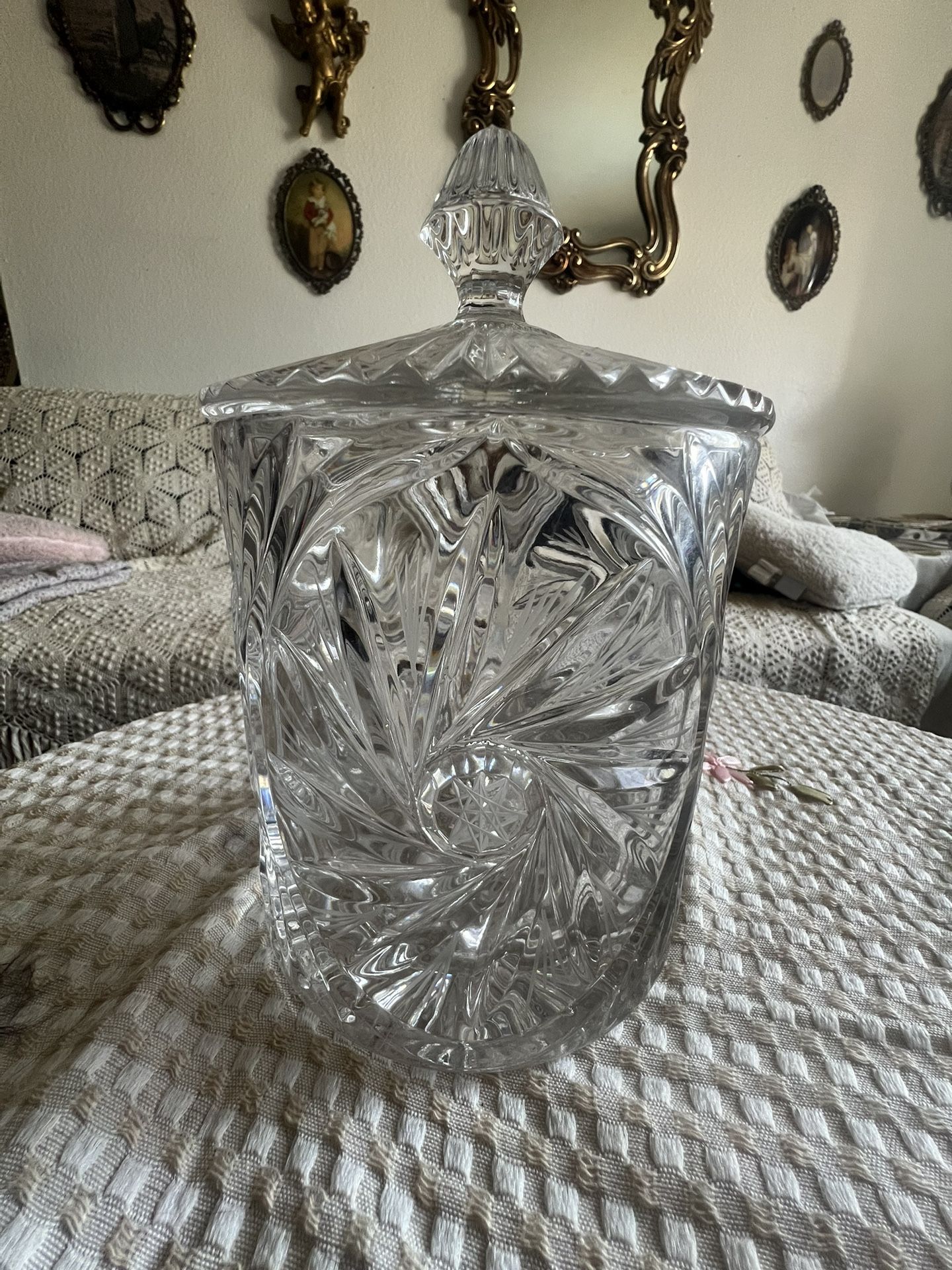 Vintage Crystal Glass Jar 