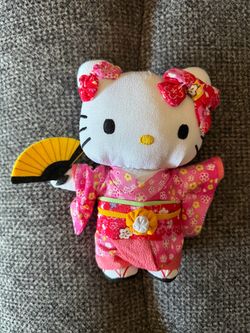 Sanrio Hello Kitty Japanese Kimono Chirimen Pink Kimono Doll