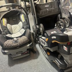 Chicco Infant Car seat, 3 Bases, Snap&go Stroller Frame