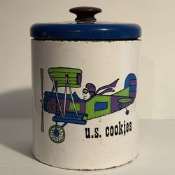 Vintage “U.S Cookies” Metal Cookie Tin