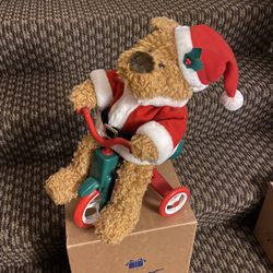 Christmas Bear Riding A Bike 