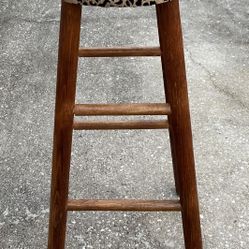 Wooden Leopard Print Bar Stool New Upholstery Fabric 
