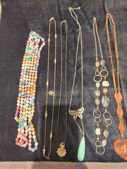 Six Unique Long Necklaces
