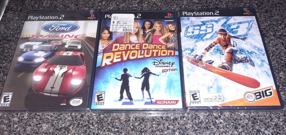 Ps2 lot Sealed Games SSX 3 Ford Racing DanceDance Revolution