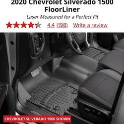 Chevrolet Silverado 19-24 WEATHER TECH FRONT FLOOR MAT BENCH SEAT