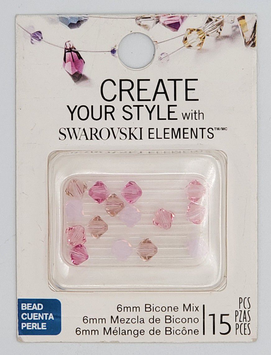 Swarovski Elements CYS 15pcs Mix Pink Bicone Beads 6mm