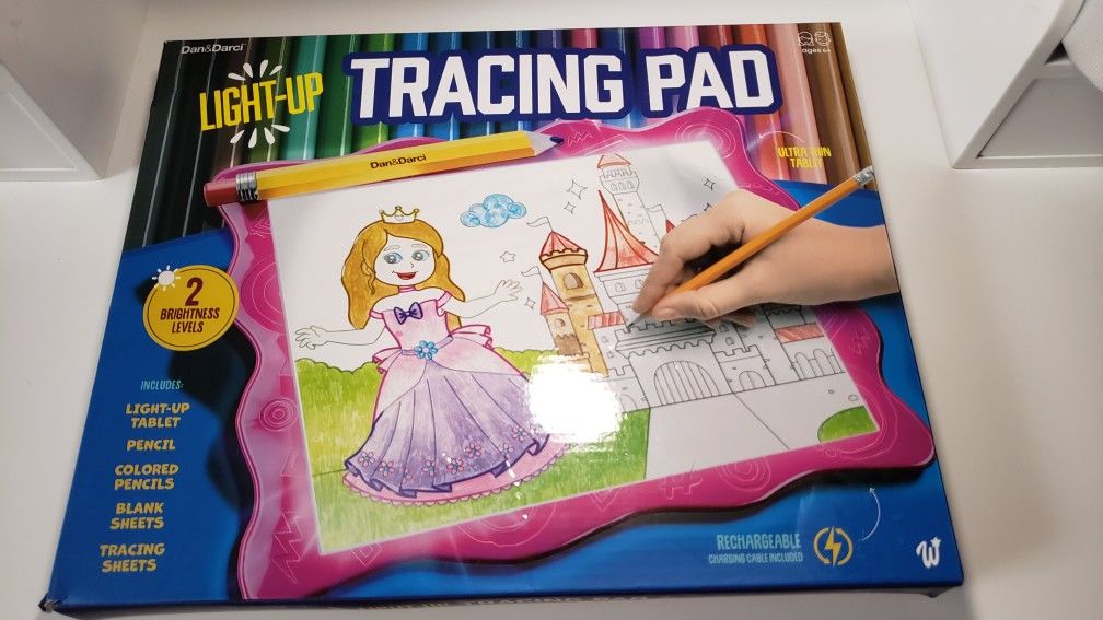 Dan&Darci Light Up Tracing Pad for Kids - Arts & Crafts Writing Drawing T
