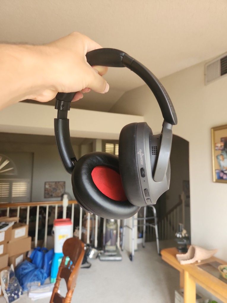 1MORE SonoFlow Active Noise Cancelling Headphones, Bluetooth Red And Black