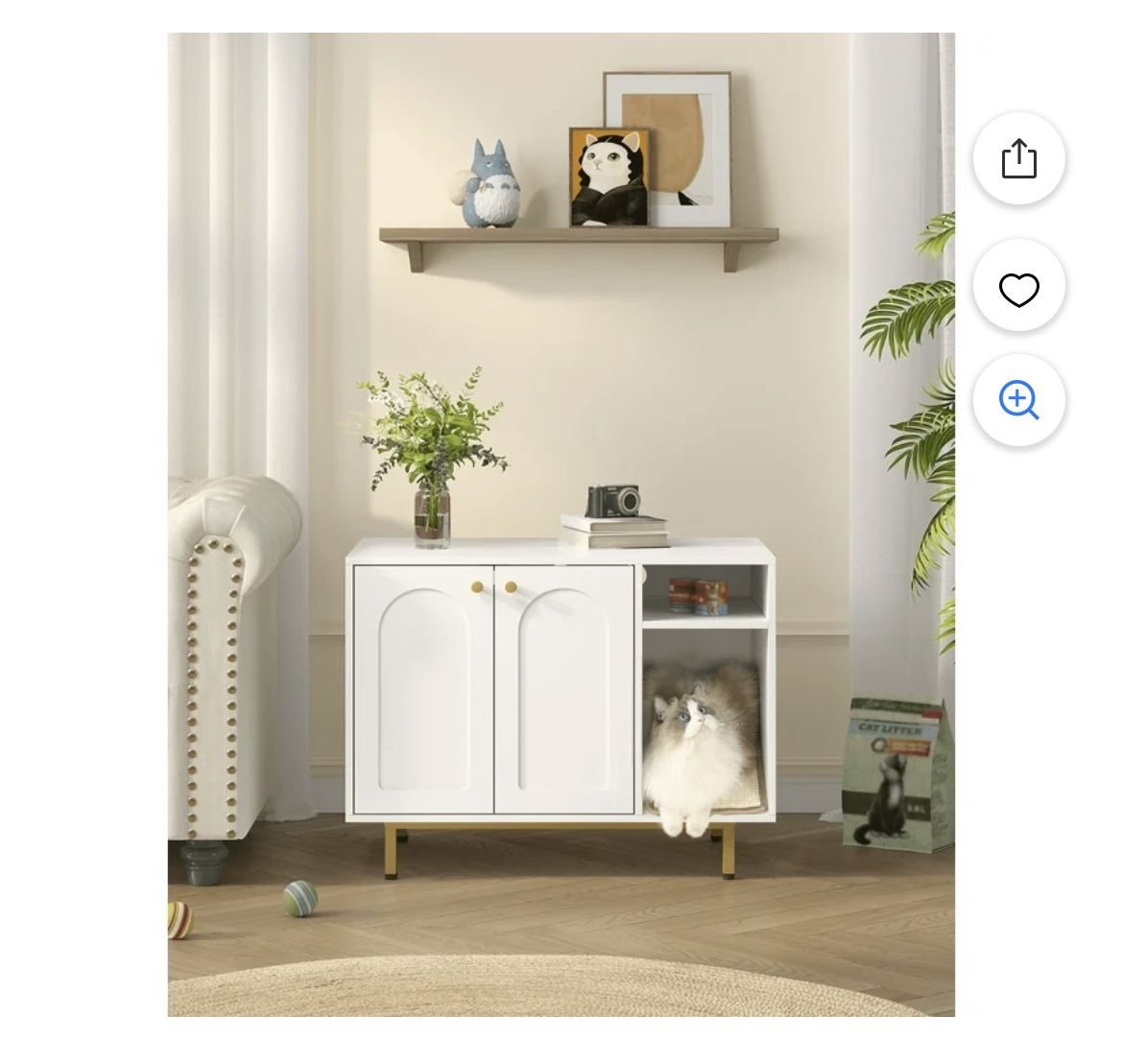 Cat Litter Box Enclosure Cabinet
