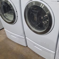 Used Samsung Washer & Electric Dryer 27"inch Set Whit Pedestal In Excellent Condition Whit Warranty 