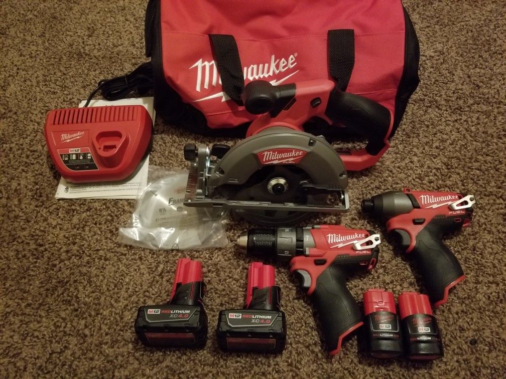 Milwaukee M12 FUEL Brushless Cordless 3 Tool Combo Kit