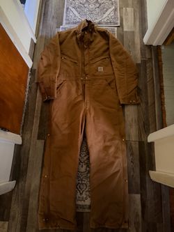 Carhartt Brown Duck Canvas Coveralls insulated size 40 regular