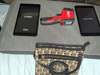 MILWAUKEE TEMP GUN; MICHAEL KORS CROSSBODY PURSE; 2 ALCATEL TABLETS