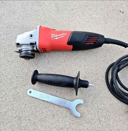 Milwaukee corded Angel Grinder with Sliding Lock on Switch