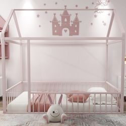 Twin House Bed Pink