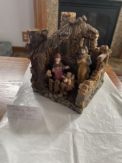 Vintage Hard Resin Nativity 