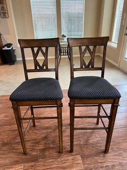 Set of 2 Premium Wooden Bar Stools - $90 OBO