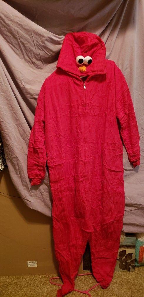 Elmo Fleece Jumpsuit Onesie for Adults Pajamas