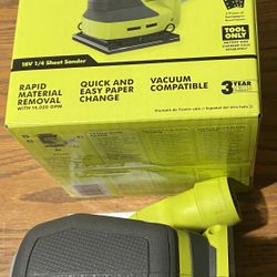 Ryobi 18 Volt 1/4 Sheet Sander And Dust Bag 