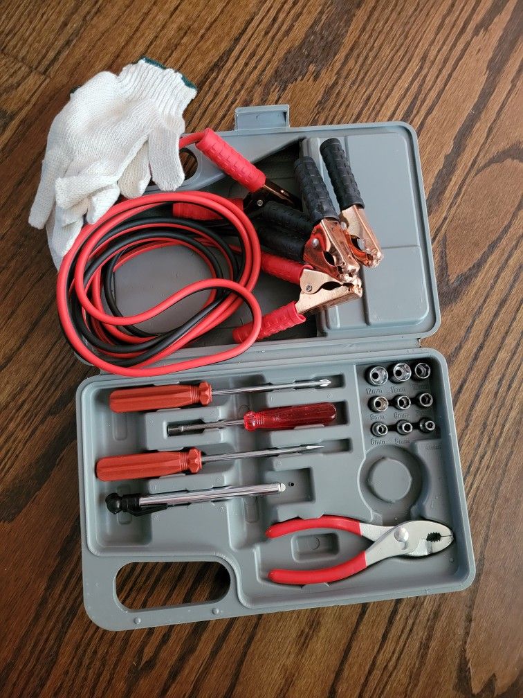Vehicle Jumper Cables And Tool Kit