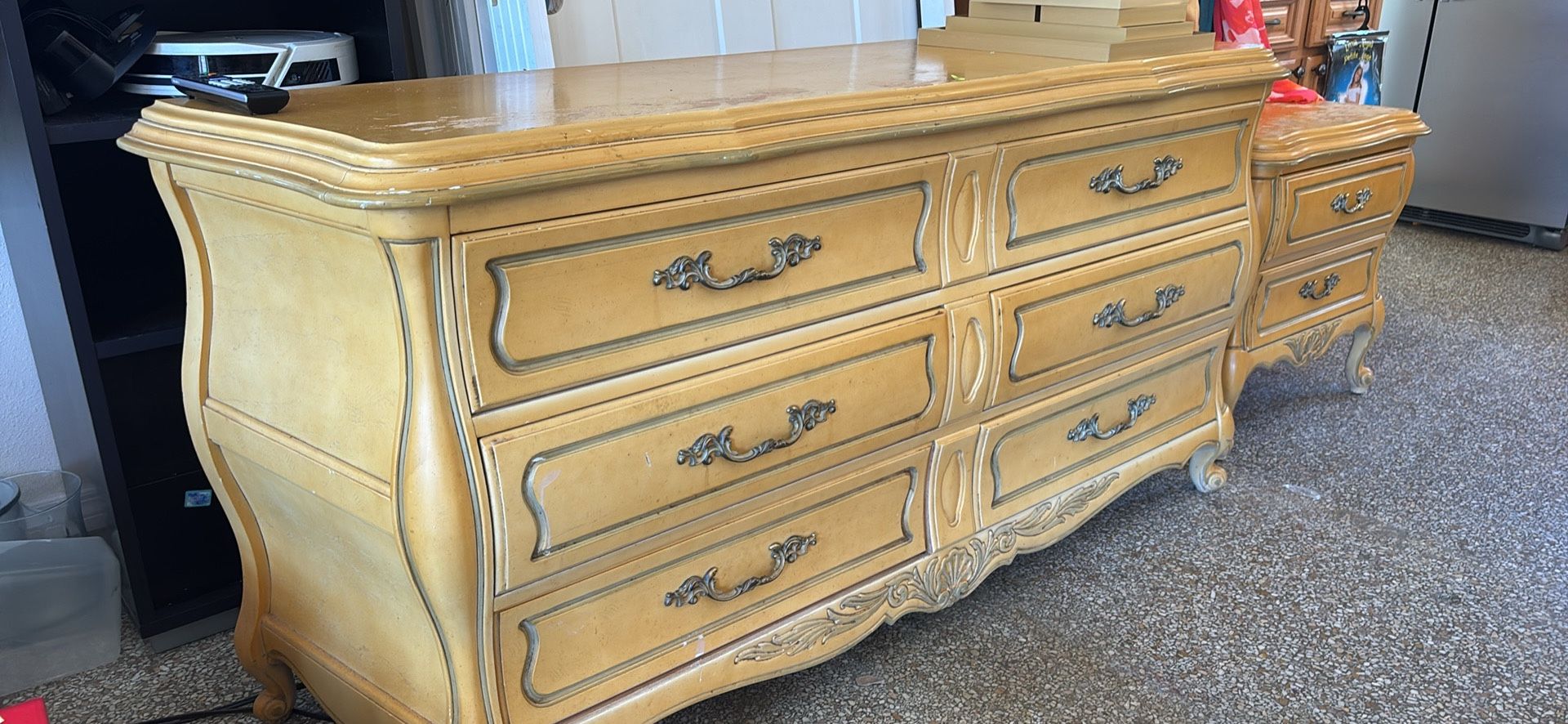 Yellow French Provincial Dresser Set