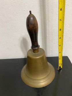 Campana Bronce  Y Madera Sonido Fuerte 8 Plg 