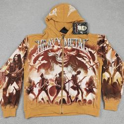 Stray Heavy Metal Hoodie Mens XXL Full Zip Skull Band Graphic w/ Rhinestones NWT