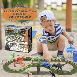 Sufeini Kids Toys Dinosaur Track with Racel 6 Dinosaurs and 2Cars Age 3+ - 50+ Qty (Buy 4 Get 1 Free)