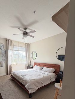 Modern King Wood Platform Bed Frame – $175 OBO