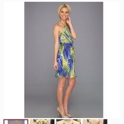 Blue Tropical Ladies Dress Size 8 