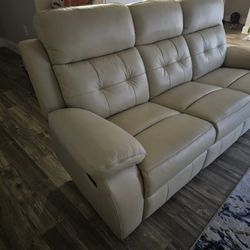 Like New Leather Reclining Sofa