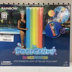 Rainbow Collection Pool Candy Illuminated Light Up Deluxe Pool Raft 