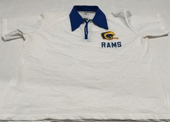 Vintage Sand-Knit Los Angeles Rams Mesh Polo Shirt Size XL