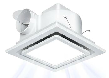 Nalle Ventilation Fan Bathroom Exhaust Fan with Light 9.6 inch Panel 6000K 12W Square LED