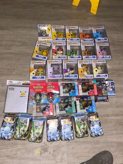 Pokémon Lot – Funko Pops, Cards, Binder, Keychains & Figures Bundle