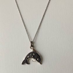 Sterling Silver Dolphin Necklace 