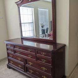 Cherrywood Dresser With Mirror