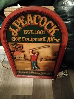 Vintage golf sign real wood