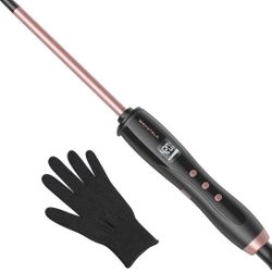 Wavytalk Curling Wand 1 Inch Ceramic Curling Iron with Digital Temp Heat Glove