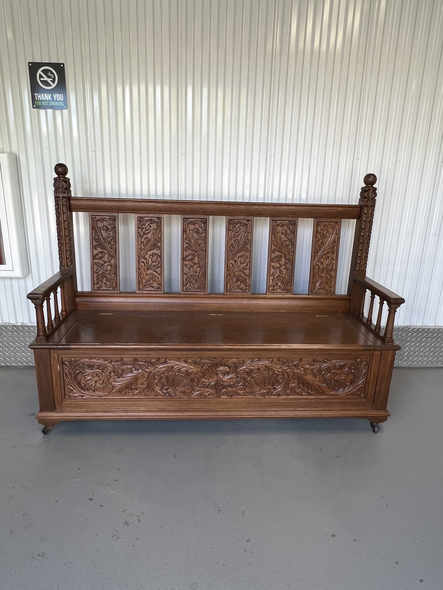 Antique Oak Bench 