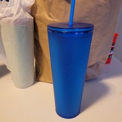 Starbucks Spring 2023 Bluebell Soft Touch Cold Cup Tumbler Venti 24 oz