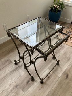 Glass end tables