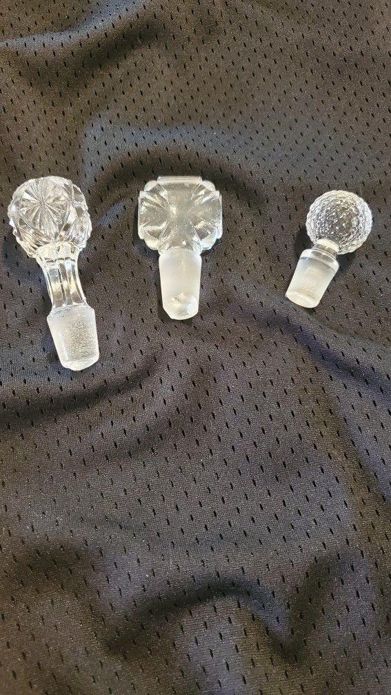 3 Pretty Vintage Decanter/bottle Stoppers.  