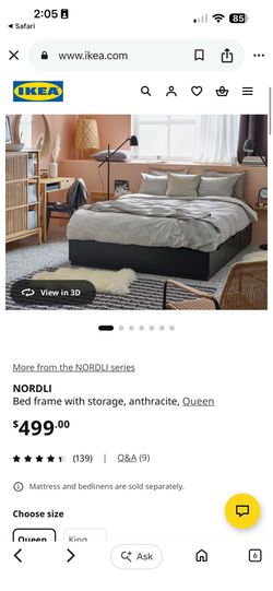 IKEA NORDLI Queen Bed Frame with Storage – Excellent Condition