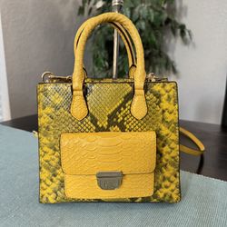 Michael Kors Yellow Snake Print Women's Mini  crossbody bag