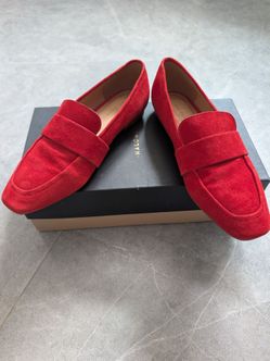 Red Suede Flats Size 7M