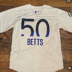 Betts City Beige Dodgers Men Jersey 
