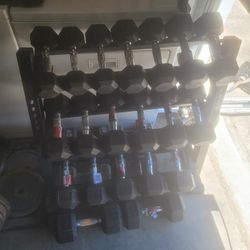 Black Rubber Hex Dumbells $1lbs