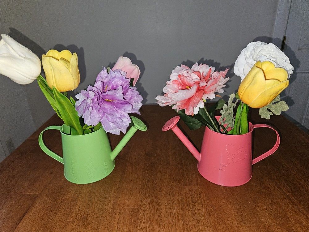 Decorative Watering Can Floral Arrangement (Faux)